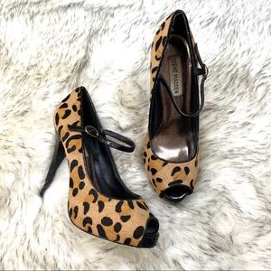 Steve Madden Animal Print Heels with Ankle Straps